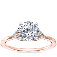 Facet Shank Diamond Engagement Ring in 18k Rose Gold (1/10 ct. tw)